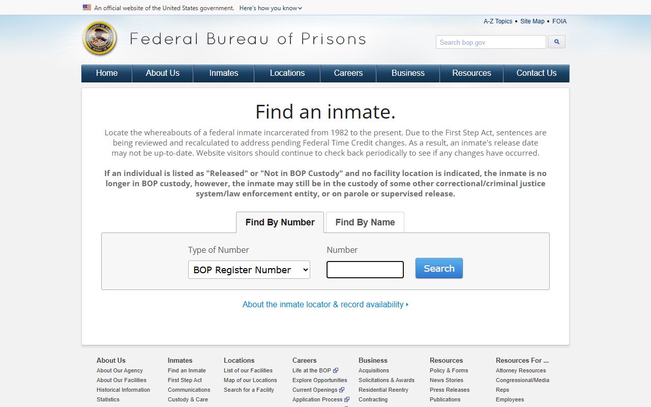 Santa Cruz County inmate population and BOP federal inmate locator